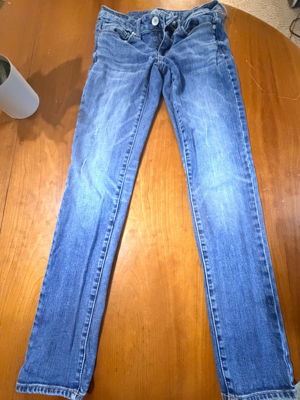 American Eagle Outfitters Women's Blue Straight-Leg Jeans